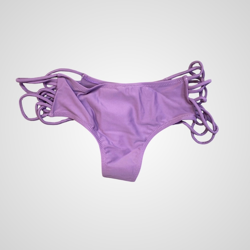 Forever Young Swimwear Purple Multi Strap Caged Bikini Bottoms BOTTOM Womens S